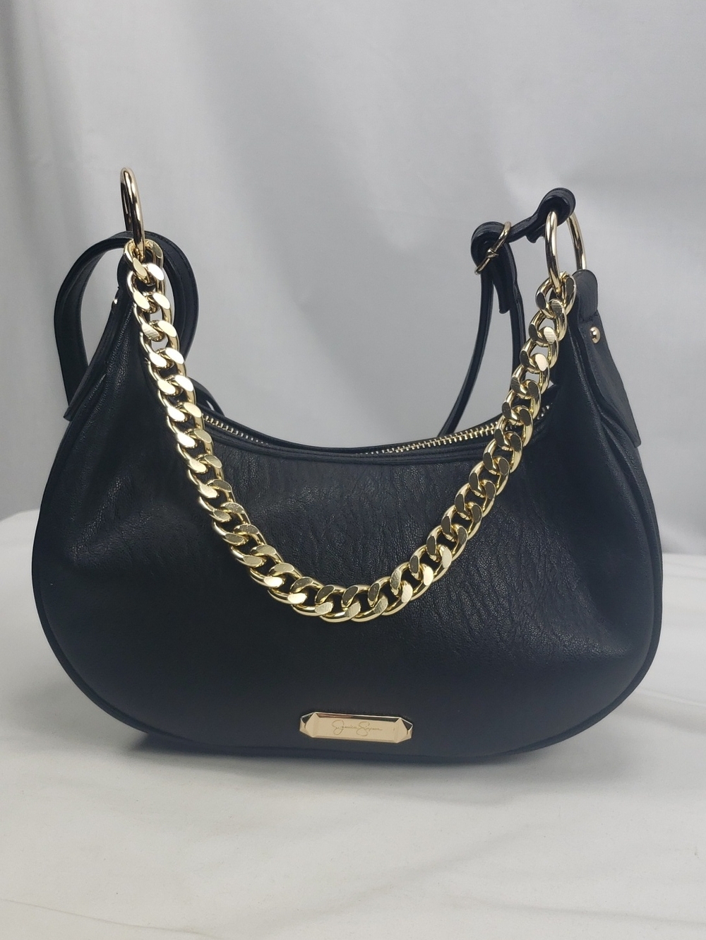 Jessica Simpson Black Gold Chain Purse Crossbody Bag